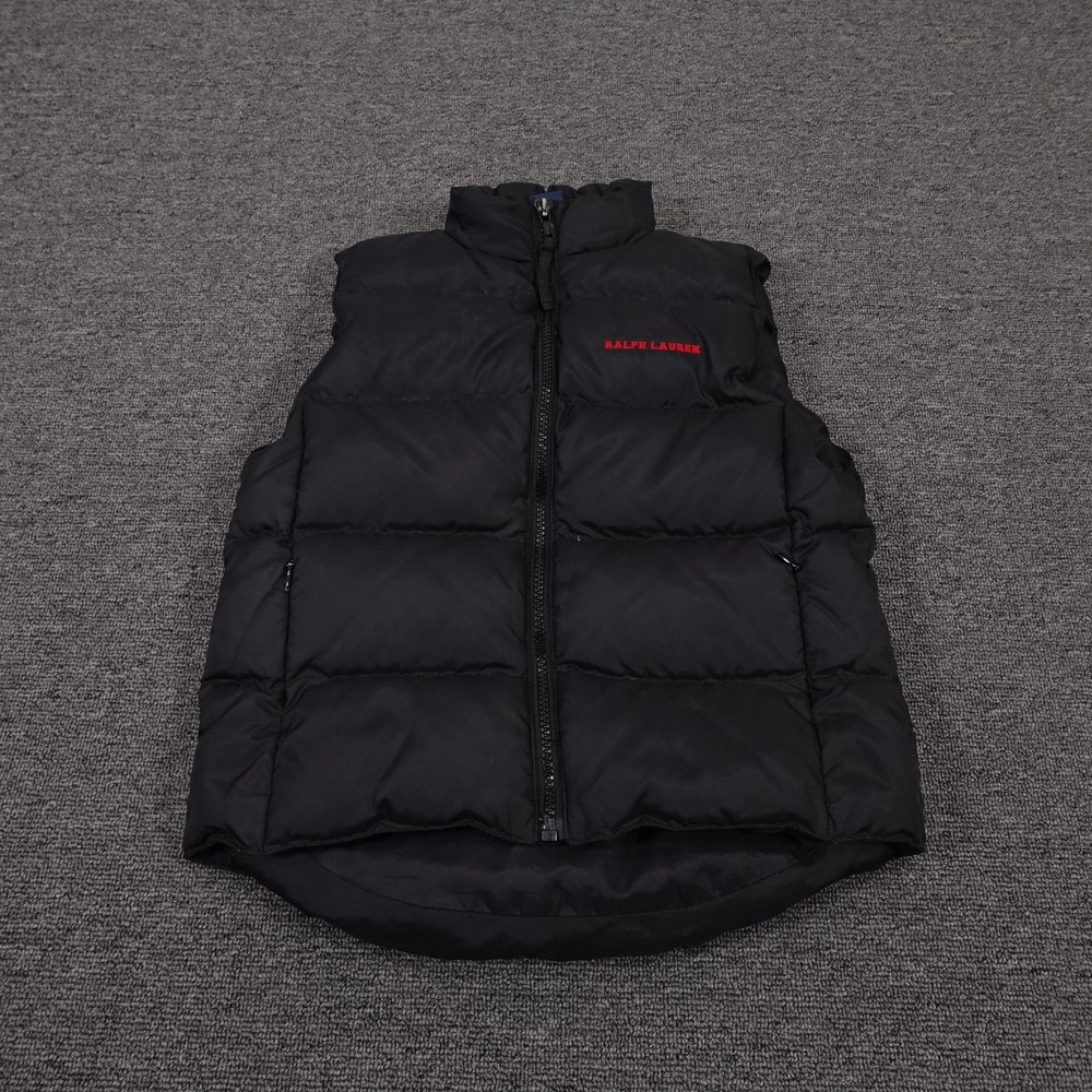 Ralph Lauren Vest Kids Small Black Down Puffer Quilted Zip‎ Nylon Winter